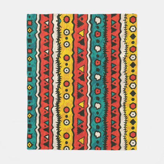ヴィンテージ民族:シームレスな伝統的デザイン フリースブランケット (正面)