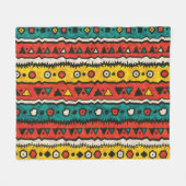 ヴィンテージ民族:シームレスな伝統的デザイン フリースブランケット (正面(横))