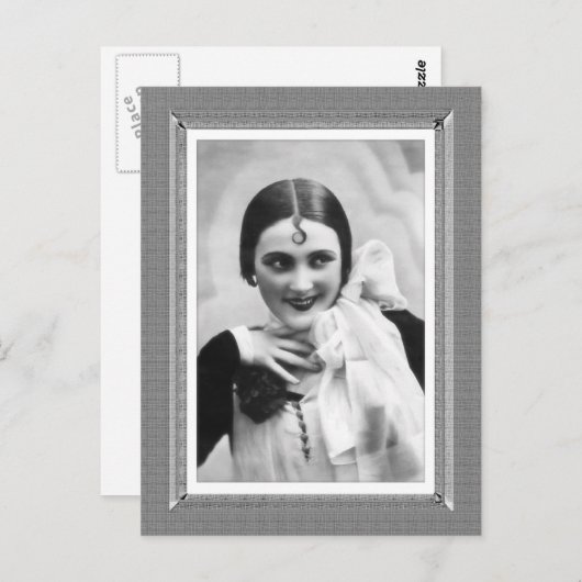 ヴィンテージ気のあるそぶりをした美しい- – 白黒 ポストカード (正面/裏面)