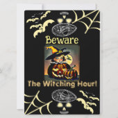 ヴィンテージ気を付けるウィッチングアワーフリーキーハロウィーン シーズンカード (正面)