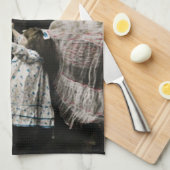 ヴィンテージ気味のクリスマス キッチンタオル (四つ折り)