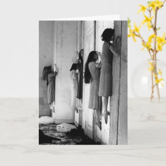 ヴィンテージ気味の悪い女性用はがき カード (黄色い花)