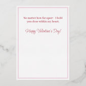 ヴィンテージ気球のバレンタインデー 箔シーズンカード (裏面)