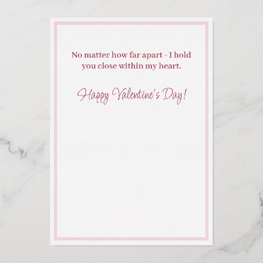 ヴィンテージ気球バレンタインデー 箔シーズンカード (裏面)