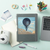 ヴィンテージ気球空モチーフのぬいぐむアート シール (iPadカバー)