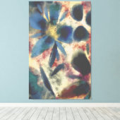 ヴィンテージ水の色ときらめくフローラ絵画 キャンバスプリント (インサイチュ (ウッドフロア))