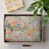 ヴィンテージ水の色の牡丹フローラの分離 薄葉紙 (ギフト)