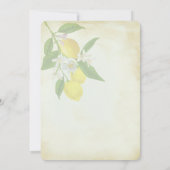 ヴィンテージ水の色レモン日付を保存 セーブザデート (裏面)