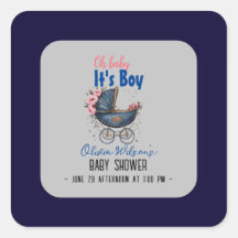 ヴィンテージ水の色pram男の子の赤ちゃんシャワー2