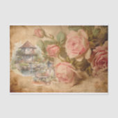 ヴィンテージ水カラーバラの分離 薄葉紙 (正面)