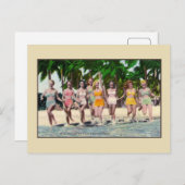 ヴィンテージ水ニンフ熱帯ビーチフロリダ ポストカード (正面/裏面)