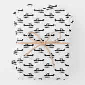 ヴィンテージ水上飛行機カスタム機背景色 ラッピングペーパーシート (インサイチュ)