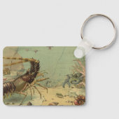 ヴィンテージ水中の海生活、海内の動物 キーホルダー (正面)