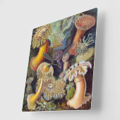 ヴィンテージ水中シーアネモネズバイエルンストハエッケル スクエア壁時計 (傾斜)