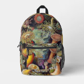 ヴィンテージ水中シーアネモネズバイエルンストハエッケル プリントバックパック (正面)