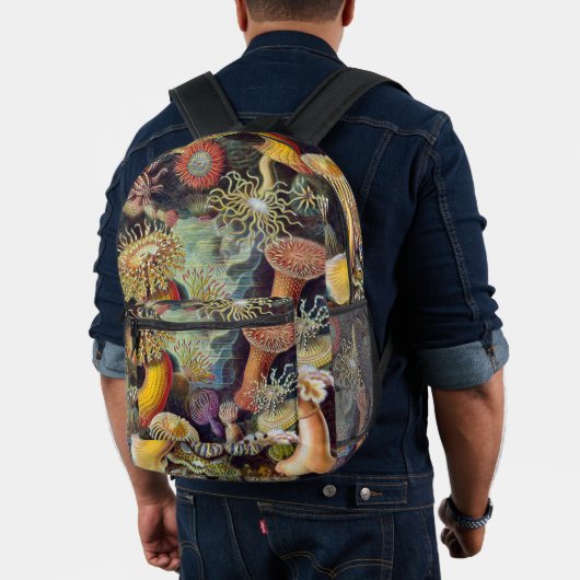 ヴィンテージ水中シーアネモネズバイエルンストハエッケル プリントバックパック (インサイチュ (モデル))