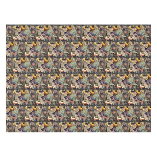 ヴィンテージ水中デザインと微妙な美しい テーブルクロス (正面(横))