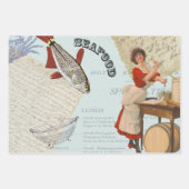 ヴィンテージ水中競技コラージュ ラッピングペーパーシート (正面3)