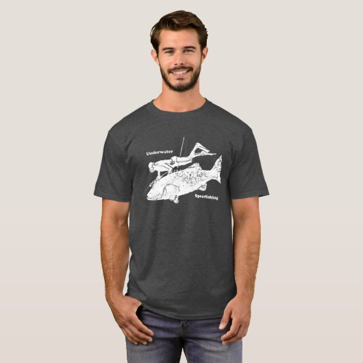 ヴィンテージ水中Spearfishingはダイバーを放します Tシャツ (正面フル)