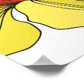 ヴィンテージ水仙フローラ植物花黄色A ポスター (角)