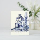 ヴィンテージ水兵料理魚汁 ポストカード (スタンド正面)