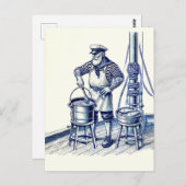 ヴィンテージ水兵料理魚汁 ポストカード (正面/裏面)