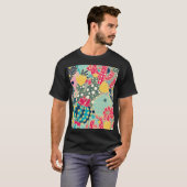 ヴィンテージ水彩かぼちゃの秋の模様 Tシャツ (正面フル)
