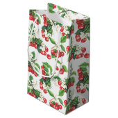 ヴィンテージ水彩さくらんぼフローラルパターン スモールペーパーバッグ (裏面アングル)
