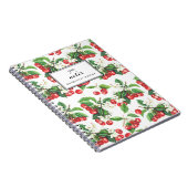 ヴィンテージ水彩さくらんぼフローラルパターン ノートブック (右側)