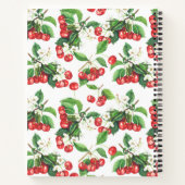 ヴィンテージ水彩さくらんぼフローラルパターン ノートブック (裏面)