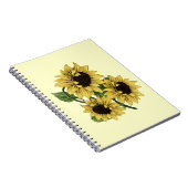 ヴィンテージ水彩ひまわりデザイン ノートブック (右側)
