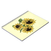 ヴィンテージ水彩ひまわりデザイン ノートブック (左側)