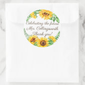 ヴィンテージ水彩ひまわりリース ラウンドシール (バッグ)