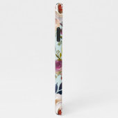 ヴィンテージ水彩ほこりっぽいグリーンピンクフローラ iPhoneケース (右側)