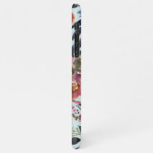 ヴィンテージ水彩ほこりっぽいグリーンピンクフローラ iPhoneケース (左側)