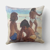 ヴィンテージ水彩アイランドキッズ クッション (裏面)