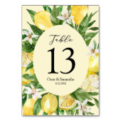 ヴィンテージ水彩イエローレモン枠 テーブルナンバー (裏面)