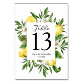 ヴィンテージ水彩イエローレモン&リーフフレーム テーブルナンバー (裏面)