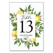 ヴィンテージ水彩イエローレモン&リーフフレーム テーブルナンバー (正面)