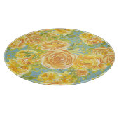 ヴィンテージ水彩イエローローズパターン カッティングボード (角)