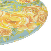 ヴィンテージ水彩イエローローズパターン カッティングボード (角)