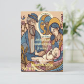 ヴィンテージ水彩イラスト  シャワーの中の女の子 招待状 (スタンド正面)