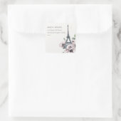 ヴィンテージ水彩エッフェルタワーフローラアドレス スクエアシール (バッグ)