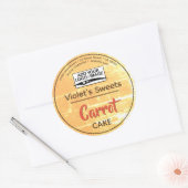 ヴィンテージ水彩オレンジカップケーキペストリーラベル ラウンドシール (封筒)