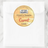 ヴィンテージ水彩オレンジカップケーキペストリーラベル ラウンドシール (バッグ)