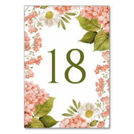 ヴィンテージ水彩オレンジ紫陽花ウェディング テーブルナンバー