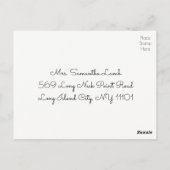 ヴィンテージ水彩オレンジ結婚のハートフローラ ポストカード (裏面)