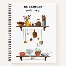 ヴィンテージ水彩キッチンファミリーレシピクックブック