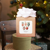 ヴィンテージ水彩クリスマスオーナメント