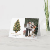 ヴィンテージ水彩クリスマスツリー写真 シーズンカード (正面)